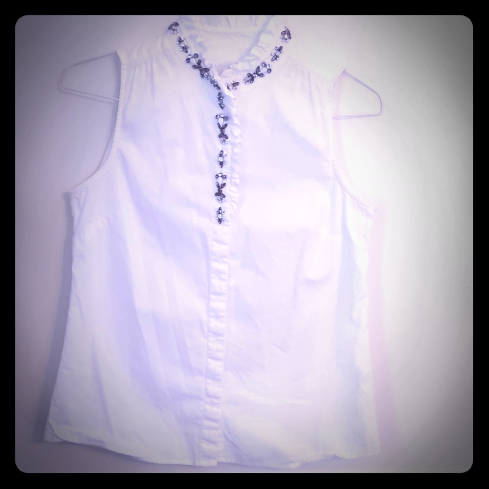 JCrew sleeveless buttondown